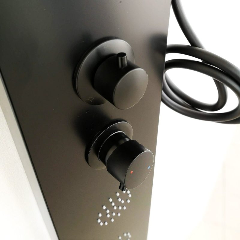 Pannello idromassaggio Eros A7113 in alluminio nero multigetto Colonne doccia