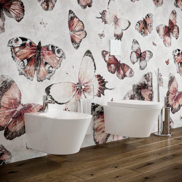 Bidet e Vaso wc sospesi Arco filo muro in ceramica completo di sedile softclose Sanitari Bagno