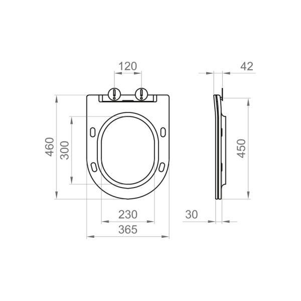 Sedile coprivaso softclose per Vaso WC Round Sanitari Bagno