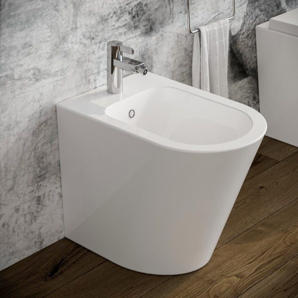 Bidet a terra Fast filo muro in ceramica Sanitari Bagno