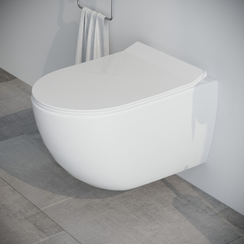 Bidet e Vaso WC Fast sospesi in ceramica completo di sedile softclose Sanitari Bagno