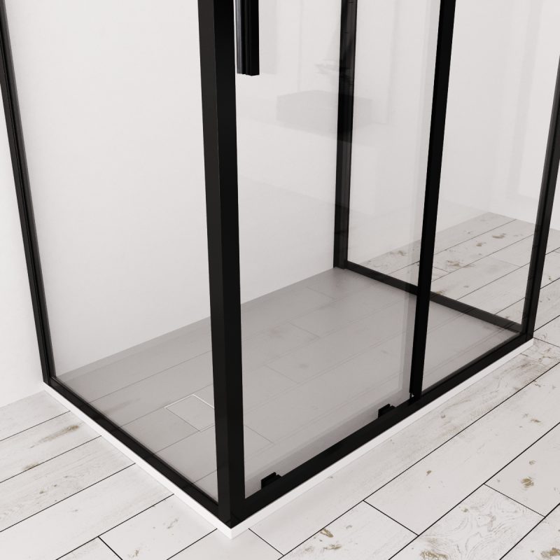 Box doccia 3 lati 70x120x70 cm scorrevole profilo nero Dark ARREDO BAGNO