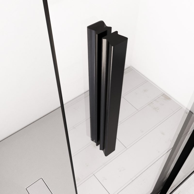 Box doccia 3 lati 80x100x80 cm scorrevole profilo nero Dark ARREDO BAGNO