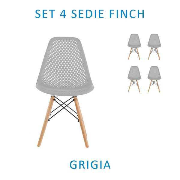 Sedia in polipropilene FINCH colore GRIGIO ARREDO CASA