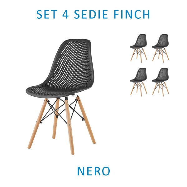 Sedia in polipropilene FINCH colore NERO ARREDO CASA