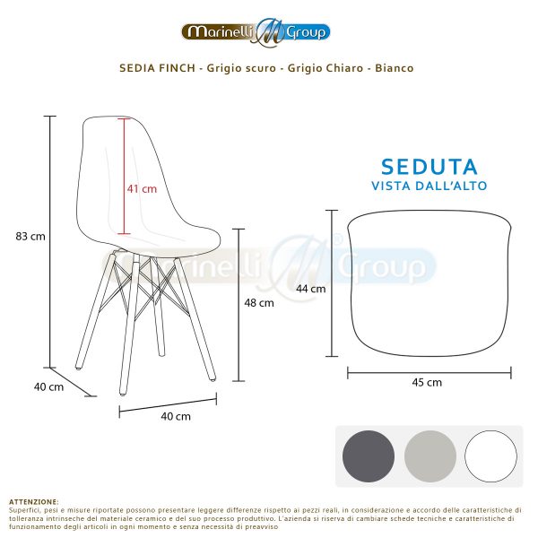 Sedia in polipropilene FINCH colore BIANCO ARREDO CASA