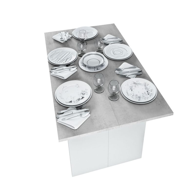 Tavolo con console Bianco-Cemento 0L4587A ARREDO CASA