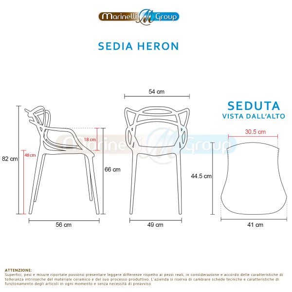 Sedia in polipropilene HERON colore BEIGE (6 pz) ARREDO CASA