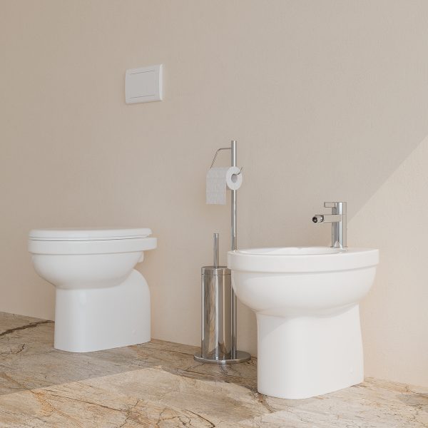Bidet e Vaso WC VENEZIA in ceramica completo di sedile Sanitari Bagno