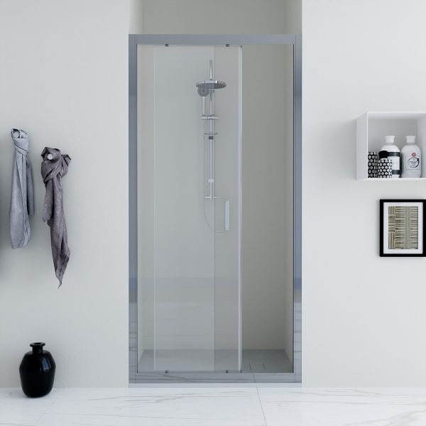 Porta doccia scorrevole 100 cm trasparente Faggio ARREDO BAGNO