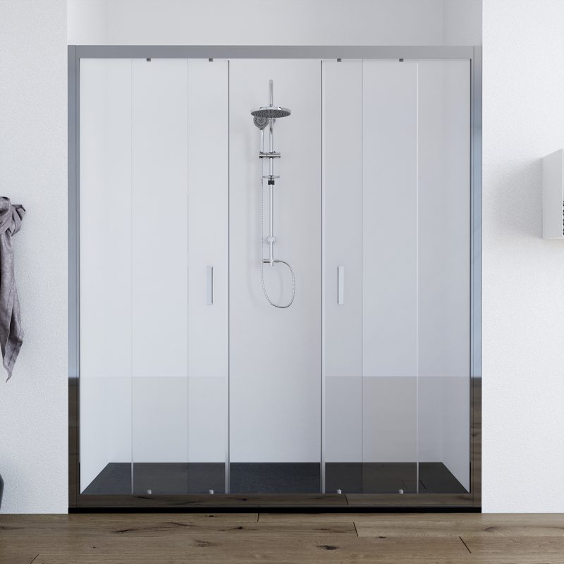 Porta doccia doppia anta scorrevole 180 cm trasparente Olmo ARREDO BAGNO