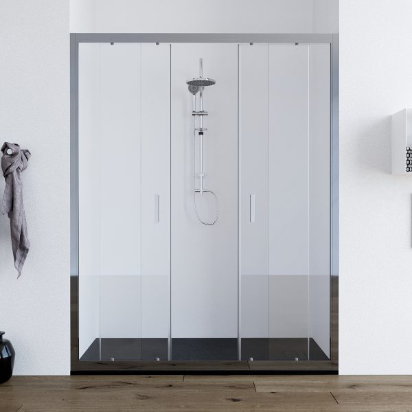 Porta doccia doppia anta scorrevole 160 cm trasparente Olmo ARREDO BAGNO