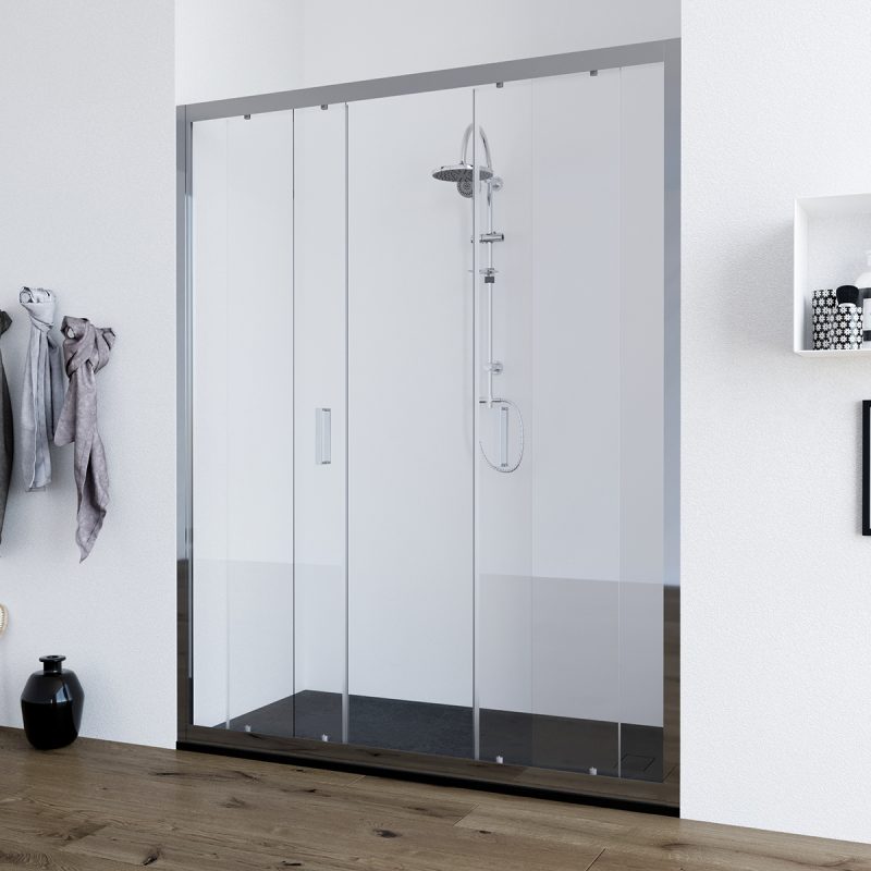 Porta doccia doppia anta scorrevole 160 cm trasparente Olmo ARREDO BAGNO