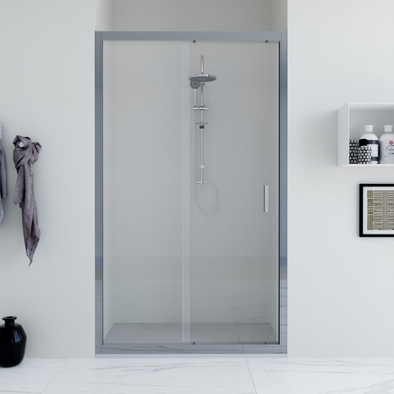 Porta doccia scorrevole 120 cm trasparente Faggio ARREDO BAGNO