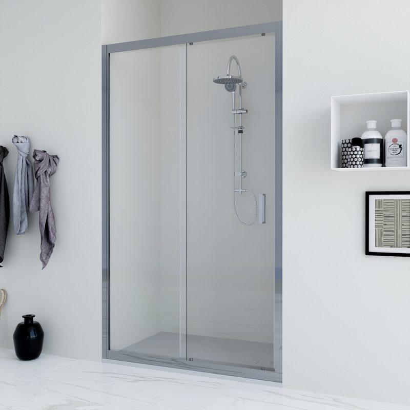 Porta doccia scorrevole 120 cm trasparente Faggio ARREDO BAGNO