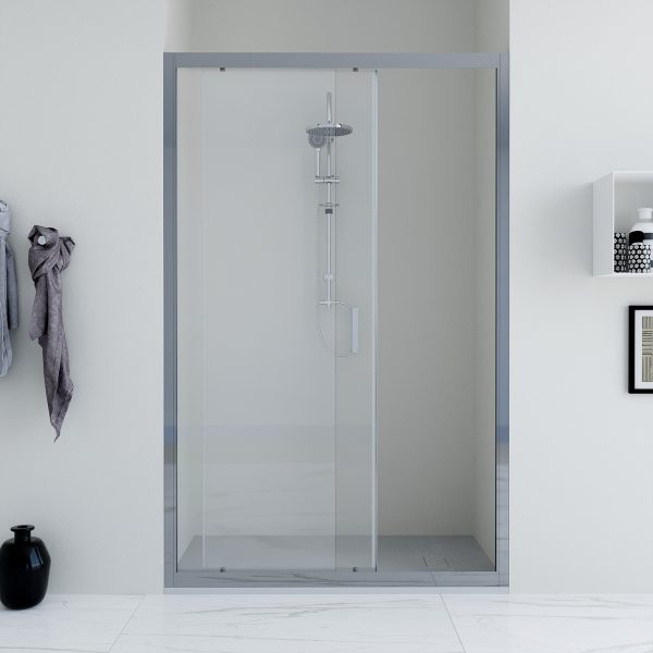 Porta doccia scorrevole 130 cm trasparente Faggio ARREDO BAGNO