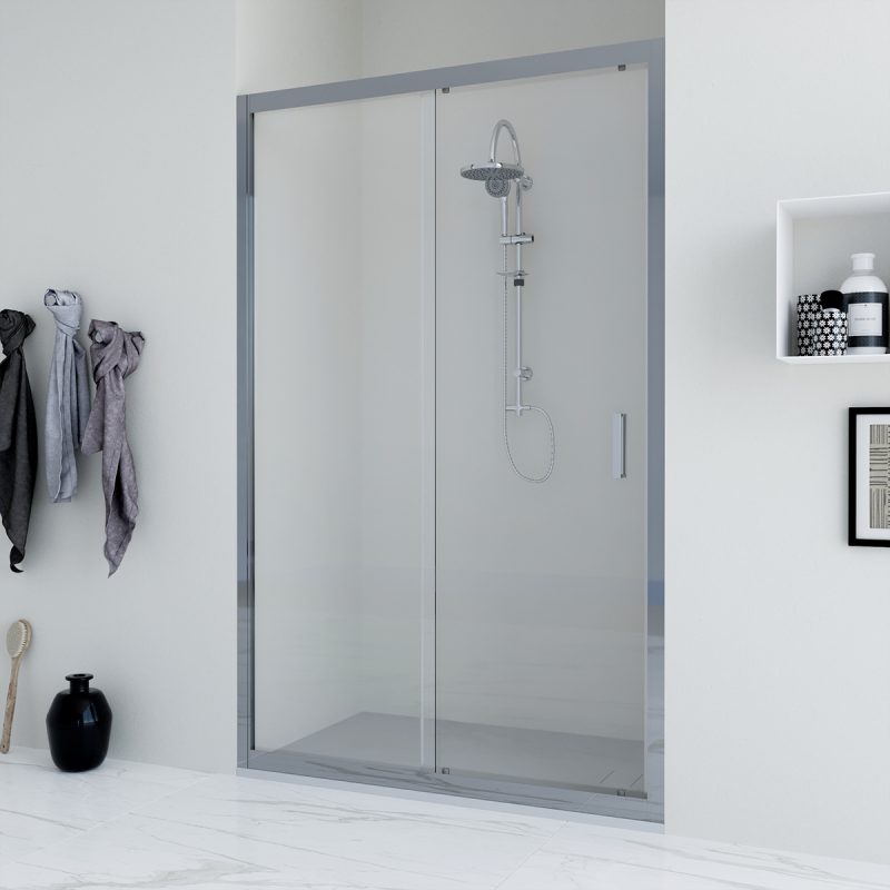 Porta doccia scorrevole 130 cm trasparente Faggio ARREDO BAGNO