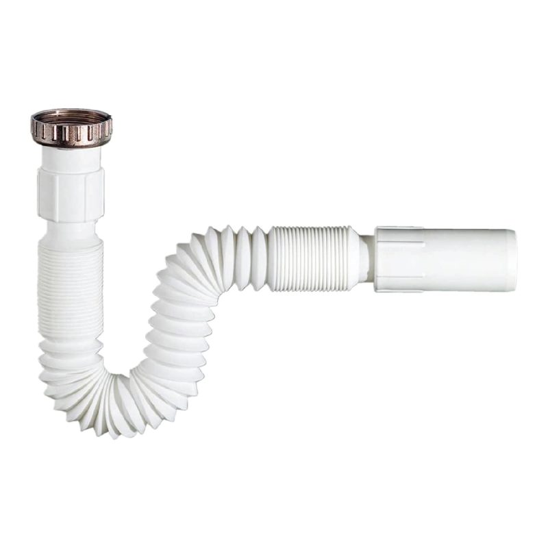 Tubo di scarico estensibile con ghiera cromata per lavabo/bidet 1″ 1/4 x 26 mm ACCESSORI VARI