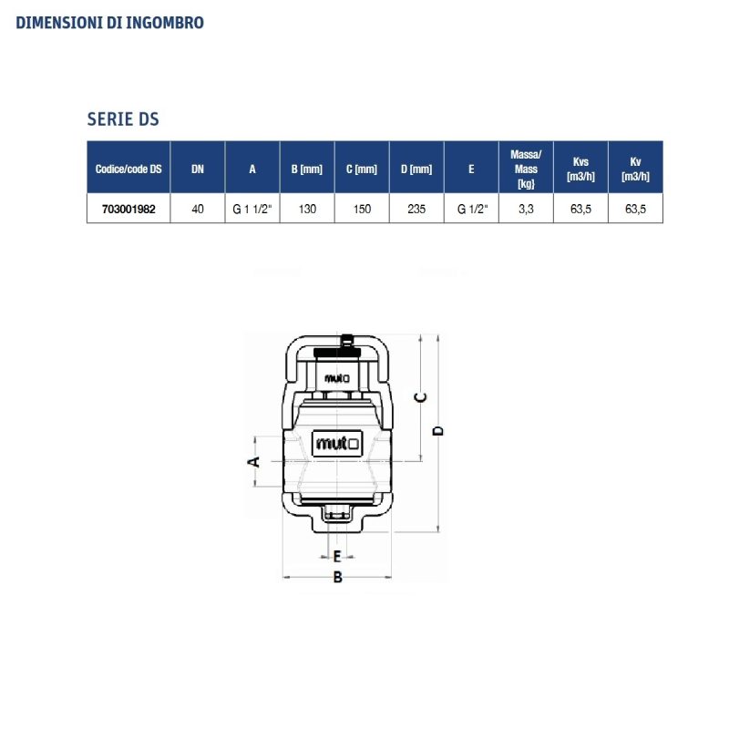 Disaeratore Mut Serie DS In Ottone 1 Pollice 1 2