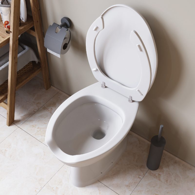 Vaso WC Disabili e Anziani in ceramica scarico pavimento con coprivaso Sanitari Bagno