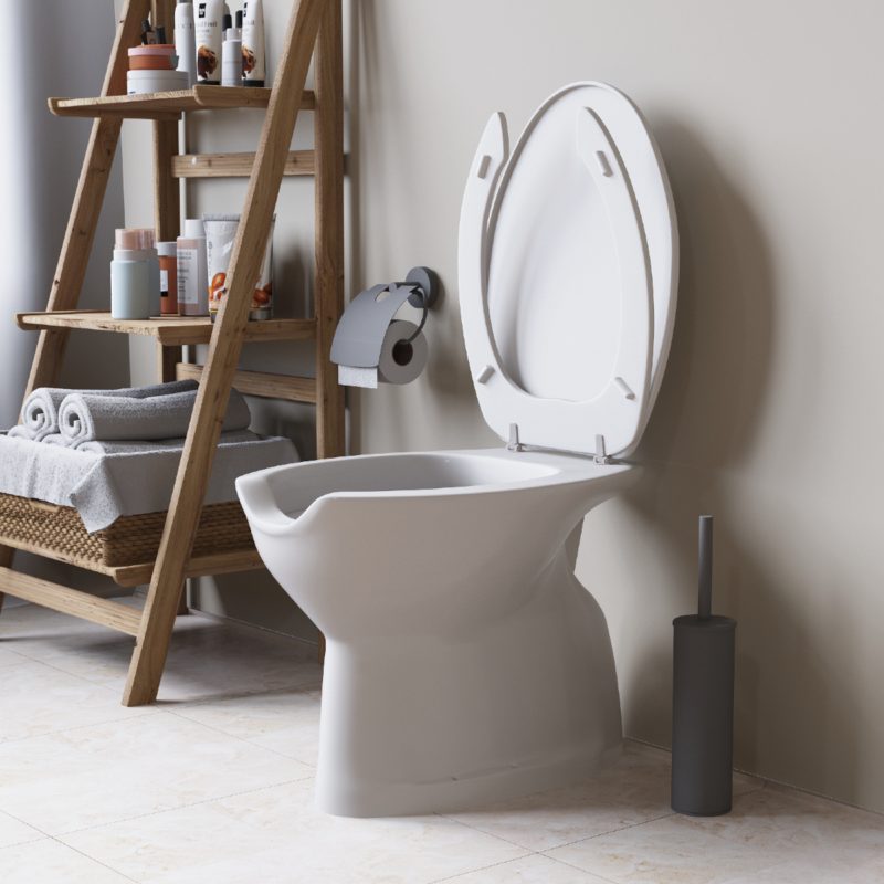 Vaso WC Disabili e Anziani in ceramica scarico pavimento con coprivaso Sanitari Bagno