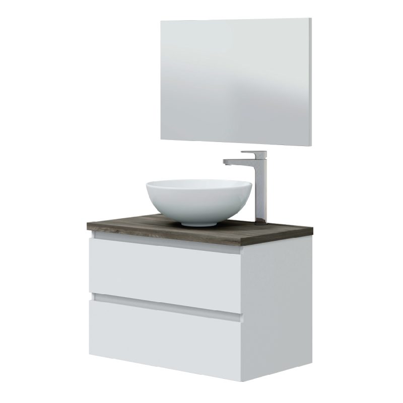 Mobile bagno sospeso da 80 cm bacinella bianco lucido 305734B MOBILI BAGNO