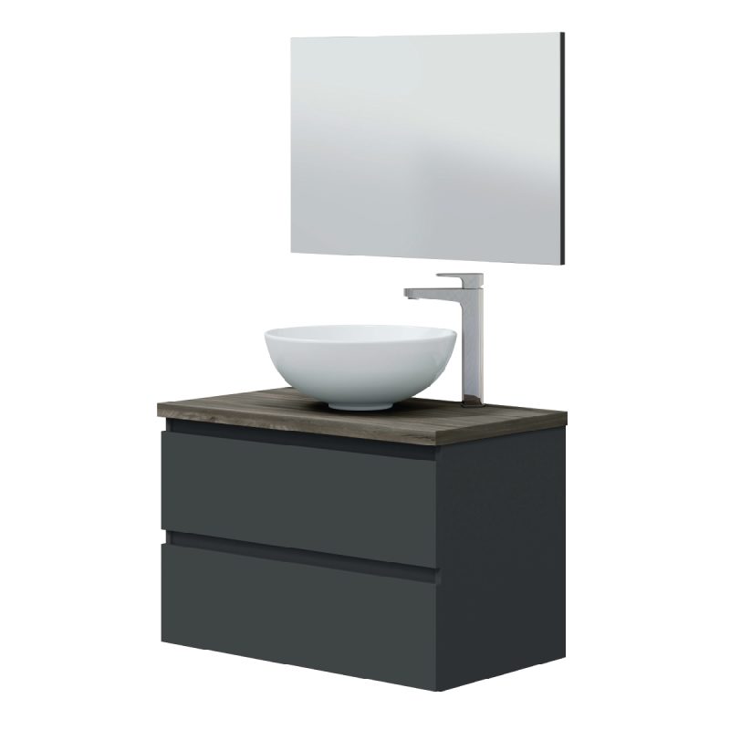 Mobile bagno sospeso da 80 cm bacinella grigio antracite 305734Z MOBILI BAGNO