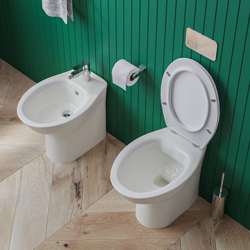 Sanitari filomuro Vaso WC e Bidet con sedile softclose Sigma ARREDO BAGNO