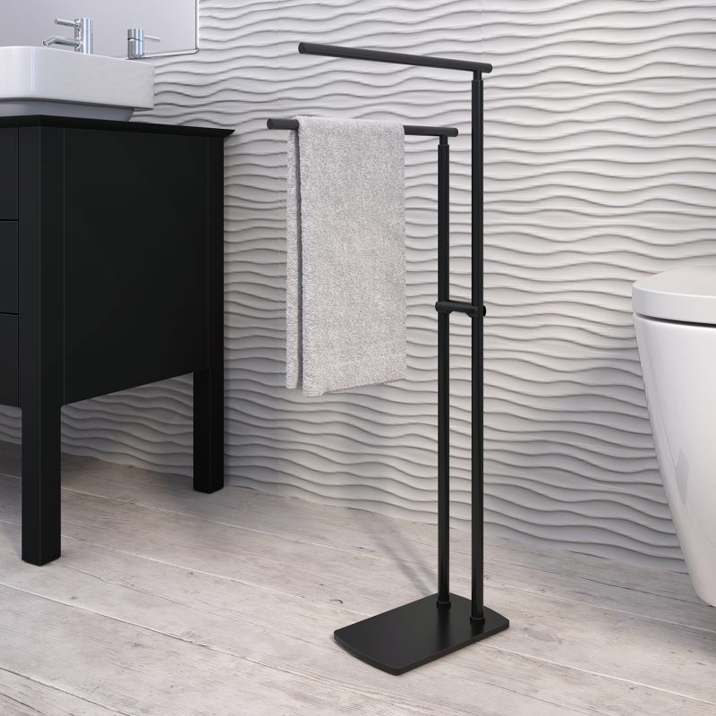 Piantana portasalviette in acciaio inox nero matt Gedy Florida Accessori bagno