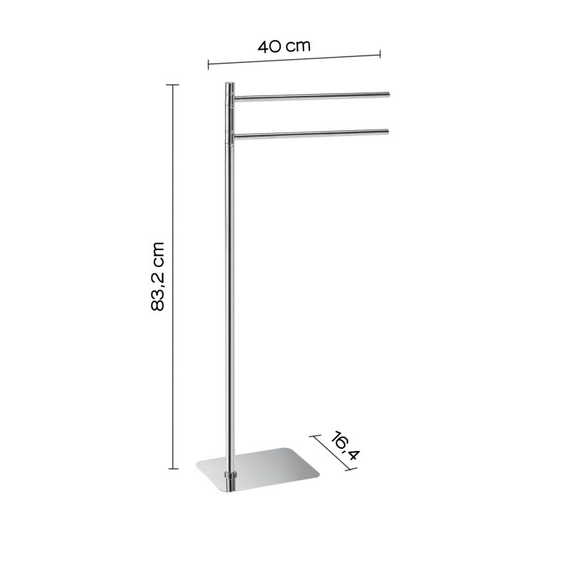 Piantana portasalviette in acciaio inox con base cromata Gedy Artù Accessori bagno