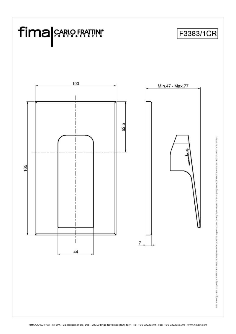 Miscelatore monocomando da incasso doccia F3383CR Fima Carlo Frattini ARREDO BAGNO