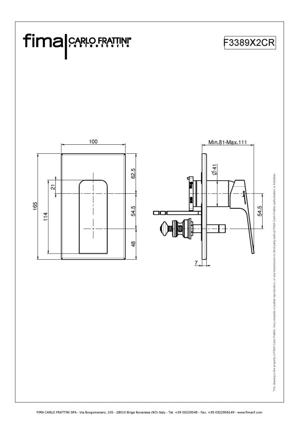 Miscelatore monocomando da incasso doccia con deviatore F3389X2CR Fima Carlo Frattini ARREDO BAGNO