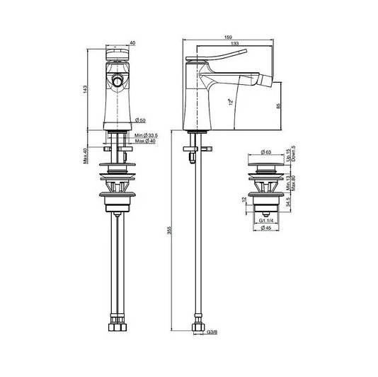 Miscelatore monocomando per bidet con scarico F3802CR Fima Carlo Frattini ARREDO BAGNO