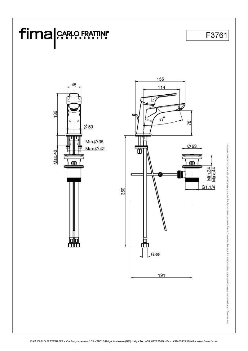 Miscelatore monocomando per lavabo con scarico F3761CR Fima Carlo Frattini ARREDO BAGNO