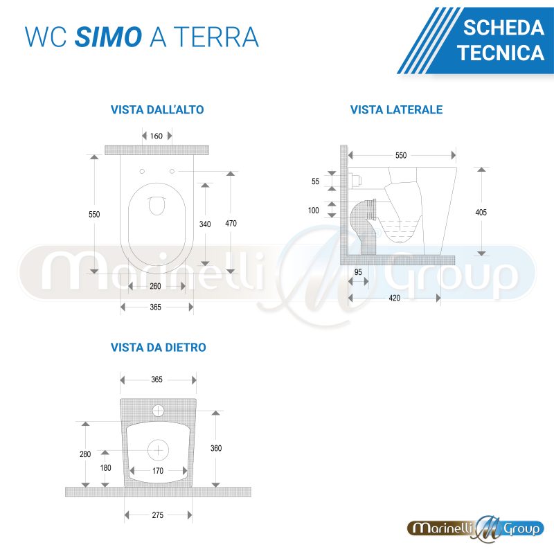 Sanitari Bidet e Vaso WC a terra filomuro rimless scarico vortice coprivaso softclose Simo Sanitari Bagno