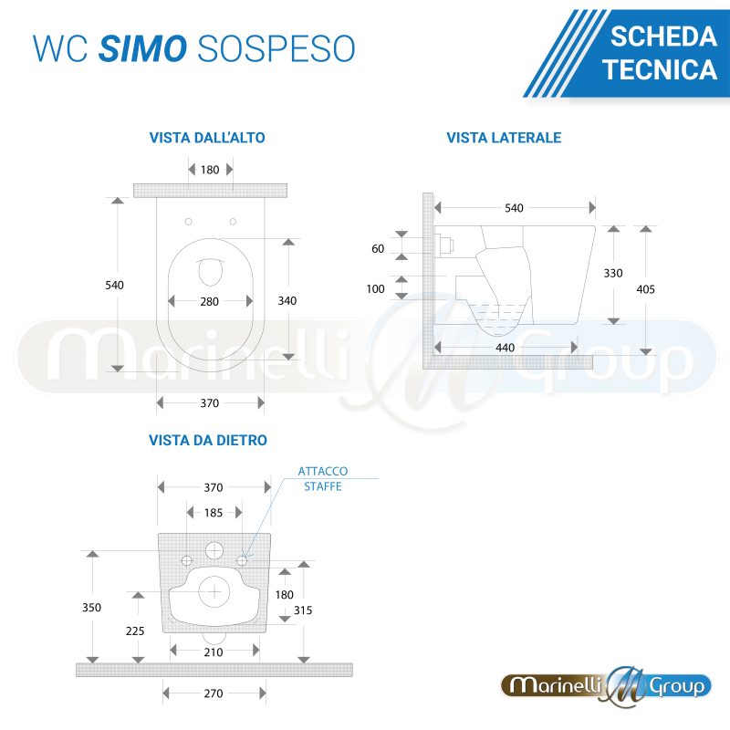 Sanitari Bidet e Vaso WC sospesi rimless scarico vortice coprivaso softclose Simo Sanitari Bagno