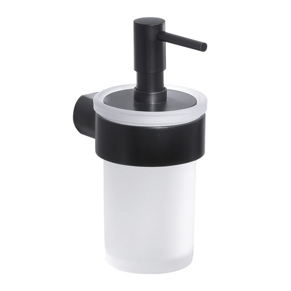 Dosasapone dispenser liquido a muro nero opaco in Cromall Gedy Pirenei Accessori bagno