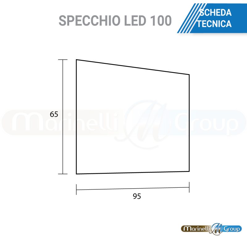 Specchio da 100 con luce LED Specchi