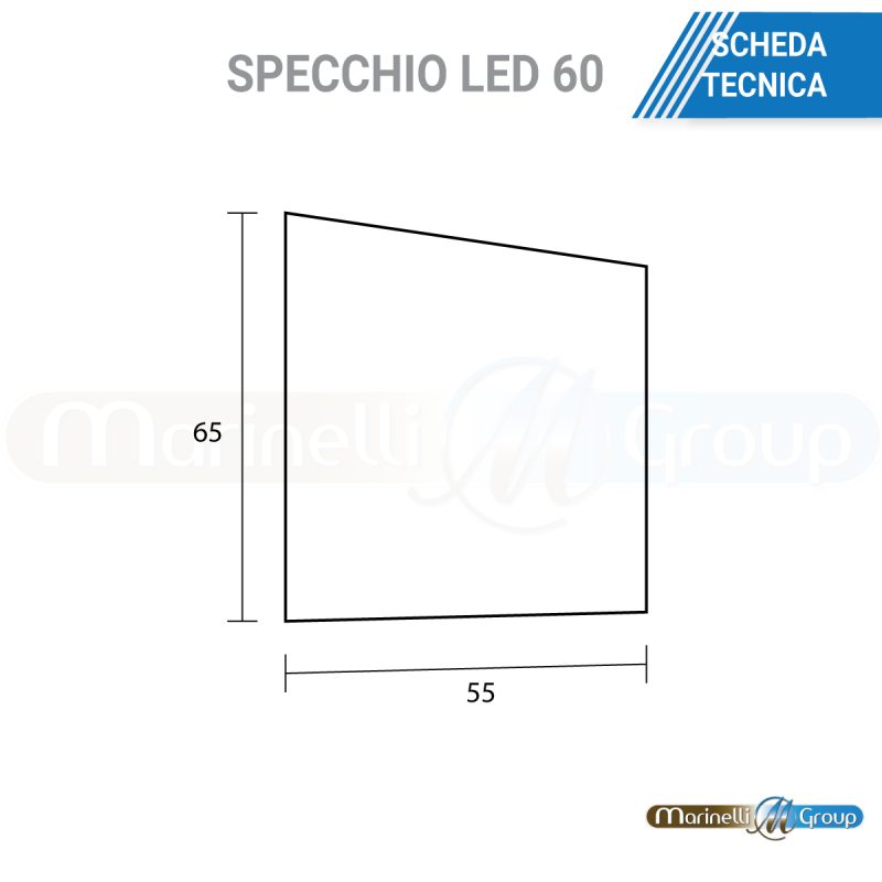 Specchio da 60 con luce LED Specchi